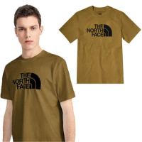 【The North Face】男新款 大LOGO 柔軟透氣吸濕短袖圓領T恤(亞洲版型)/4U8Z-PLX 棕 V