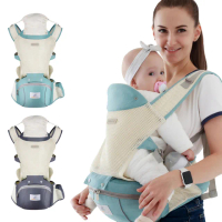 【Nil】多功能嬰兒透氣雙肩背帶 寶寶外出減壓腰凳背巾 兒童遮陽睡眠帽揹巾