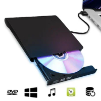 Slim External DVD Drive USB 2.0 Cable Portable CD DVD RW Drive Writer Burner Optical Player Compatible For Macbook PC Laptop Hot