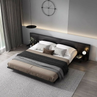 北歐床現代簡約床架輕奢臥室雙人1.8米落地矮床日式1.5米榻榻米床