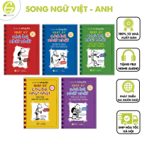 Combo 5 Tập Nhật Ký Chú Bé Nhút Nhát - Diary of a Wimpy Kid - Bản Song Ngữ Việt-Anh Kèm Audio và Fi