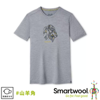 【SmartWool 美國 男 Merino Sport 150 塗鴉短袖T恤《山羊角/淺灰色》】SW011531/短T