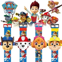 Paw Patrol Projection Watch Cartoon 3D Projection Watch Chase Rubble Marshall Skye Anime Cartoon Digital Watches Children Toys