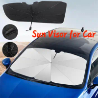 Car Windshield Sun Shade Umbrella 360° Rotation Foldable Front Windscreen Sun Protection Umbrella for Cars Trucks SUVs