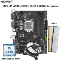 MACHINIST B85M-PRO Motherboard LGA 1150 Kit Core I5 4690 CPU 16G=2*8G DDR3 RAM NVME M.2 Mini-itx Integrated Graphics + Fan Set