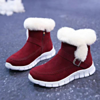 Fur Warm Chelsea Snow Boots Winter Women Casual Shoes New Short Plush Suede Ankle Boots Flats Gladiator Sport Ladie Botas mujer