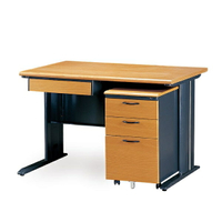 【YUDA】120 -CD 木紋 黑體 (中抽+活動櫃) /辦公桌/寫字桌