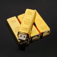 Metal Bullion Gold Bar 128gb Usb Flash Drives Pendrive Novelty Usb Stick Pen Drive Memory Flash Stick 256gb 32gb 16gb 8gb 64gb