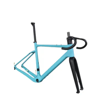 Full Carbon fiber T1000 Disc Brake Gravel Bike Frame GR044 Thru Axle Blue Paint Available Size 49/52/54/56/58cm