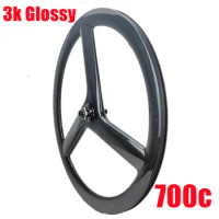 Glossy 3 Spokes Wheels 700c Fixied Gear Wheel 3spokes Bike Track Wheel 20MM Width 50MM Depth 700c Tri Spokes Road Wheel