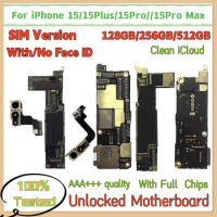 Full Chips Working Support iOS Update For iPhone 15 Pro Max / 15Pro Motherboard Clean iCloud Logic Board, SIM Version A + Plate