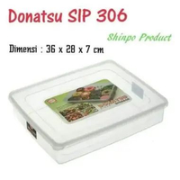Box Segi Kotak Besar Plastik Bening Transparan Tebal Murah Kedap Premium Donatsu Shinpo 37X30X8CM Fo