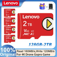Lenovo 2TB 1TB Micro TF SD Card 256GB 512GB Class10 V60 Memory Card UHS-I SD Card High Speed TF Card 128GB For Nintendo Switch
