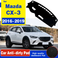 Car Inner Dashboard Cover For Mazda CX-3 CX3 2016 2017 2018 2019 Dashmat Pad Carpet Dash Mat Sun Shade Pad Car Styling