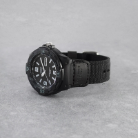 Watchband / 18mm / CASIO 凸口替用錶帶 尼龍帆布錶帶 - 黑色/軍綠色
