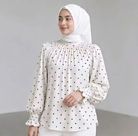 Aura Blouse Polkadot Putih XL
