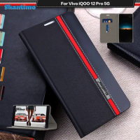 Luxury PU Leather Case For Vivo iQOO 12 Pro 5G Flip Case For Vivo iQOO 12 Pro 5G Phone Case Soft TPU Silicone Back Cover