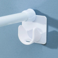 Universal Home Bathroom Bracket DIY Easy Install No Drilling Home Window Treatment Curtain Rod Holder Adhesive Waterproof Hooks