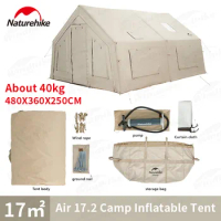 Naturehike AIR 17.2 Luxury Camping Tent Outdoor 4 Seasons Quick Open Large Space Inflatable Party Tent With Chimney Windows