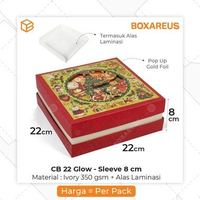 Box Hampers Natal Dus Kue Cookies Cake Packaging 22x22 | CB 22 GLOW Box T8 + Inner