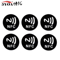 6pcs NFC Ntag213 Ntag215 Ntag216 TAG Sticker Ntag 213 13.56MHz Universal Label RFID Token Patrol Ultralight