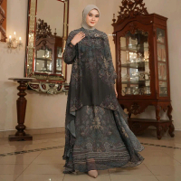 JANARDANA FAMSET STYLE 2 Gamis Muslim Wanita Dress Lebaran Pesta Dewasa Mewah Maxi Remaja Kancing La