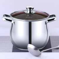 不銹鋼湯鍋加厚復底家用小燃氣電磁爐適用煮面燜燉奶鍋大容量蒸鍋