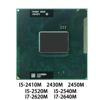 Intel Core I5 2410M 2430M 2450M 2520M 2540M Intel I7 2620M I7 2640M Laptop CPU Processor Socket G2 / rPGA988B