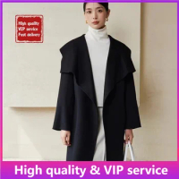 High Quality Max Coat Winter Women's Jacket Hepburn Style Reversible 100% Cashmere Coat Mid-Length Wool Women's Coat Mara Coat