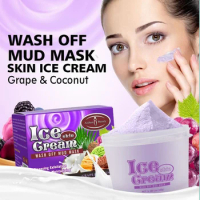 Grape Coconut Ice Cream Mud Mask Moisturizing Oil-Control Anti-Acne Blackhead Remover Shrink Pores Clay Mask Mud Film Skin Care
