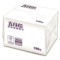 五月花 FSC™驗證 五月花迷你摺疊紙巾 擦手紙 100抽*30-60包/箱裝 食品級驗證 象鴿生活*