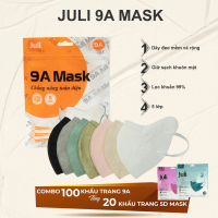 [ Mua 100c tặng 20c 5D] Khẩu trang 9A JULI 5 lớp kháng khuẩn,chống nắng,dày dặn che kín khuôn mặt-KT