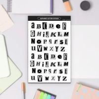 Stiker Alfabet Huruf A-Z | Stiker Dekorasi Scrapbook | Aesthetic Sticker Decorative Alphabet - Newsp