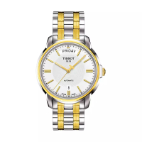 TISSOT Jam Tangan Pria TISSOT T-Classic T065.930.22.031.00 Automatic III DayDate White Dial Dual Ton
