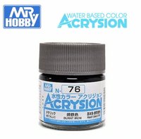 【鋼普拉】 現貨 MR.HOBBY GUNZE 郡氏 GSI N-76 N76 水性漆 光澤 燒鐵色 模型漆 10ml