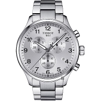 TISSOT 天梭 官方授權 韻馳系列 Chrono XL計時手錶 送禮推薦-銀/45mm T1166171103700
