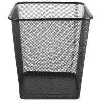 Container Garbage Can Wire Trash Basket Metal Mesh Wastebasket Silk Screen Outdoor ​mesh Bin Office