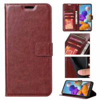 100pcs/Lot Phone Crazy Horse Wallet Leather Case For Samsung S21 A52 A72 A32 A02s A12 A21s A42 A51 A71 5G Plus Ultra