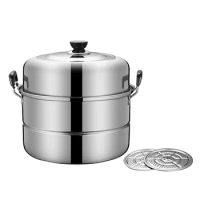 Thicken Stainless Steel Steam Pot Multi Layer Multipurpose Large Stock Cooking Pots For Induction Cooker Gas Stove