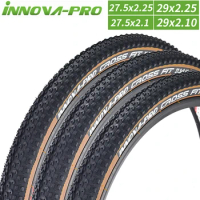 INNOVA PRO 29x2.1 29x2.25 27.5x2.25/2.1 MTB Bicycle Tire 29 inch Ultralight Anti-slip 60TPI Steel Wired Tyre Yellow Brown Edge