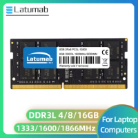 Latumab DDR3 DDR3L 16GB 8GB 4GB 1600MHz 1866MHz 1333MHz Sodimm PC4-25600 21300 1.2V 204Pins Laptop Memoria Ram Dual Channel