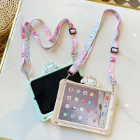 Kids safe stand Silicon Case for IPad 9.7 2018 2017 Pro 9.7 10.5 11 Air 2 3 IPad 2 3 4 Mini cover with Strap Pencil Holder