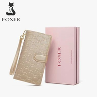 Dompet Kulit Asli Dompet Panjang Emas Dompet Panjang Resleting Berkapasitas Besar Tempat Kartu Kredi