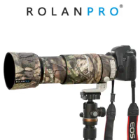 ROLANPRO Waterproof Lens Coat Rain Cover For Canon EF 100-400mm f4.5-5.6 L IS II USM Protective Sleeve Camouflage Guns Case