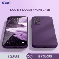 Original Square Phone Case Cover for Samsung Galaxy A52 A52S 5G 6.5" Global Version Soft Shell Shockproof Liquid Silicone Fundas