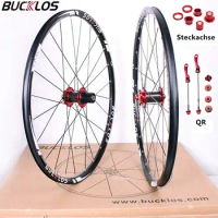 BUCKLOS Mountain Bike Wheels 27.5" Disc Brake Carbon Hub Clincher Wheelset Rim 26/27.5/29 Inch QR/Thru Axle Wheel Set Aluminum
