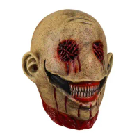Bloody Creepy Headgear Evil Scary Clown Halloween Latex Face Cover Realistic Bloody Elastic Costume Accessories Party Props For