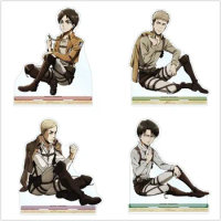 Attack on Titan Anime Armin Arlert Action Figure Doll Levi Jean Kirstein Eren Yeager Acrylic Stand Model Plate Cosplay Toy Gift