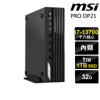 【MSI 微星】i7迷你商用電腦(PRO DP21 13M-493TW/i7-13700/32G/1TB SSD+1TB HDD/W11P)
