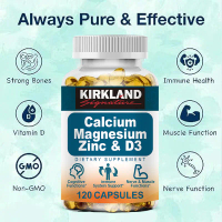 KIRKLAND Calcium Magnesium Zinc + Vitamin D3 Tablet Kalsium Magnesium Seng + Vitamin D3 - 120 pcs